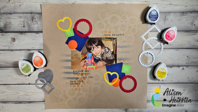 Playful Scrapbook Page using Memento Inks