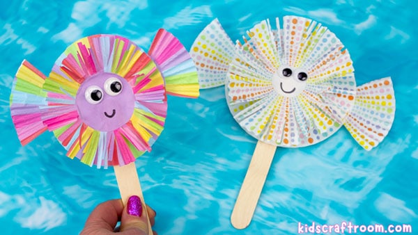 Cute Cupcake Liner Puffer Fish Craft For Kids