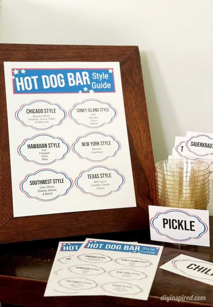 Hot Dog Bar Menu