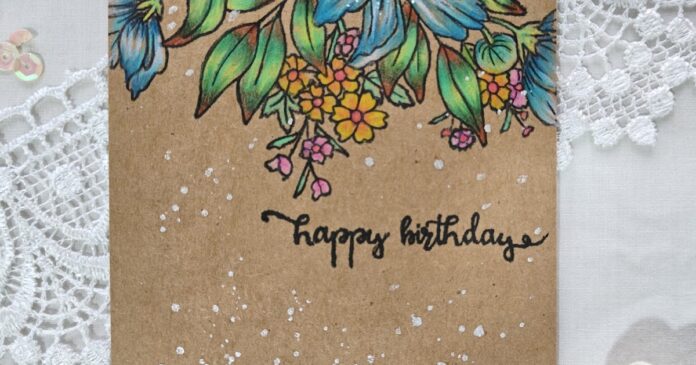 Kraftempress: Cosmos birthday card