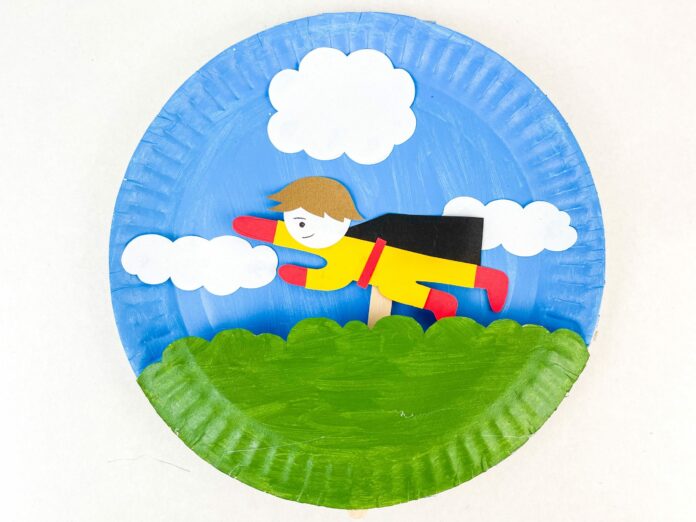 Flying Superhero Paper Plate Craft