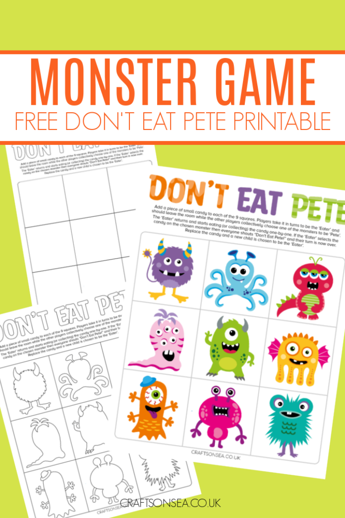 free printable monster game dont eat pete