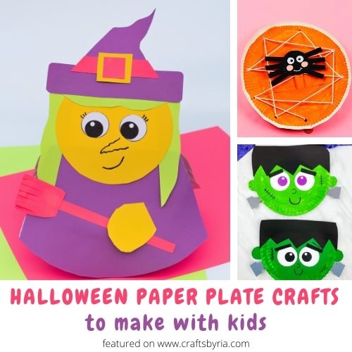 Halloween paper plate crafts - Crafts By Ria