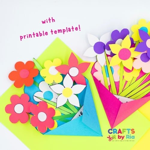 paper flower bouquet craft for kids-featured