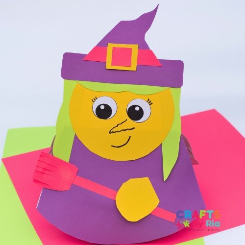 Rocking paper plate witch craft for kids