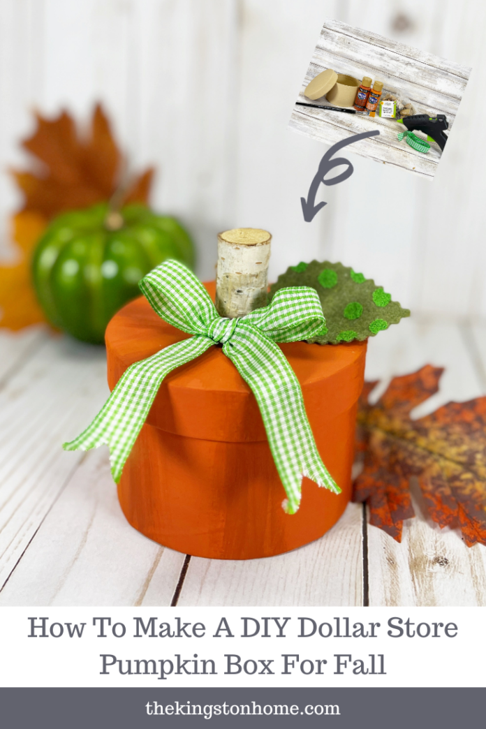 How To Make A DIY Dollar Store Pumpkin Box For Fall - The Kingston Home