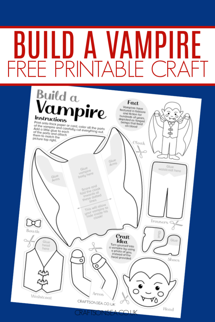 build a vampire craft free printable