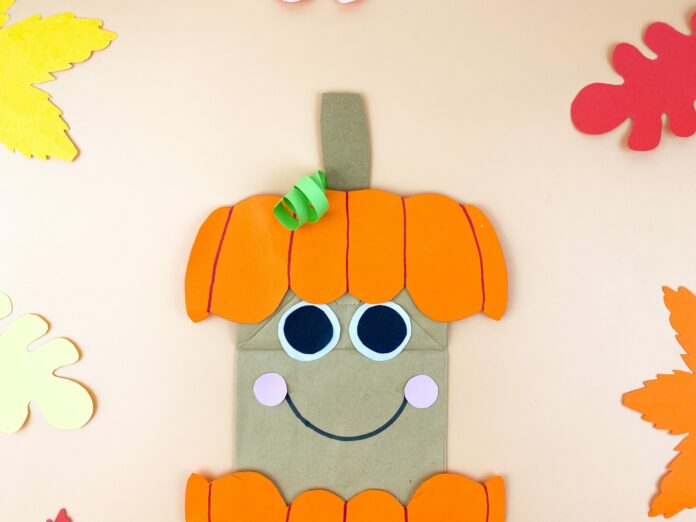 Easy Paper Bag Pumpkin Craft for Kids