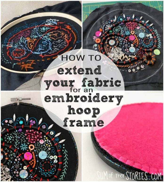 How to extend your fabric to fit an embroidery hoop frame — Sum of their Stories Craft Blog