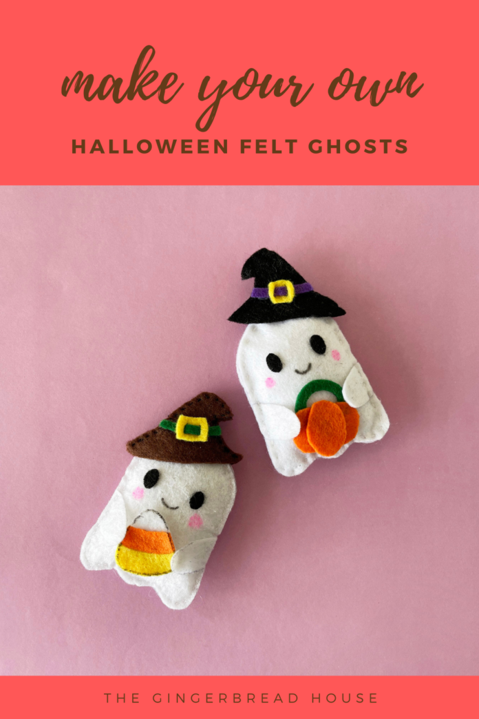 how to make Halloween felt ghosts