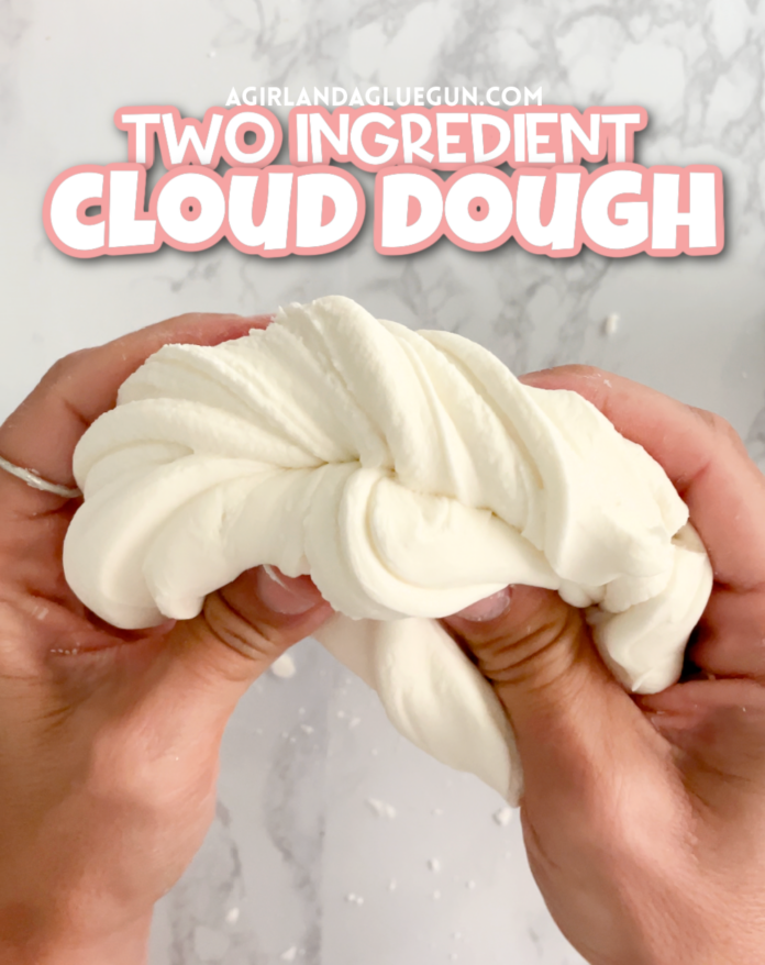 Two ingredient cloud dough - A girl and a glue gun